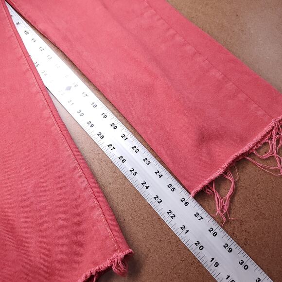 Cotton-On Jeans Womens 2 Red Wide Leg Raw Hem Casual Trendy Streetwear Boho Y2K - Picture 7 of 13